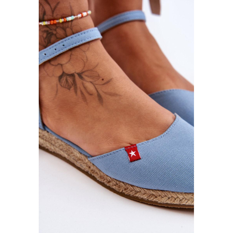 Dámske espadrilly na modrej platforme Big Star FF274532 - Modrá