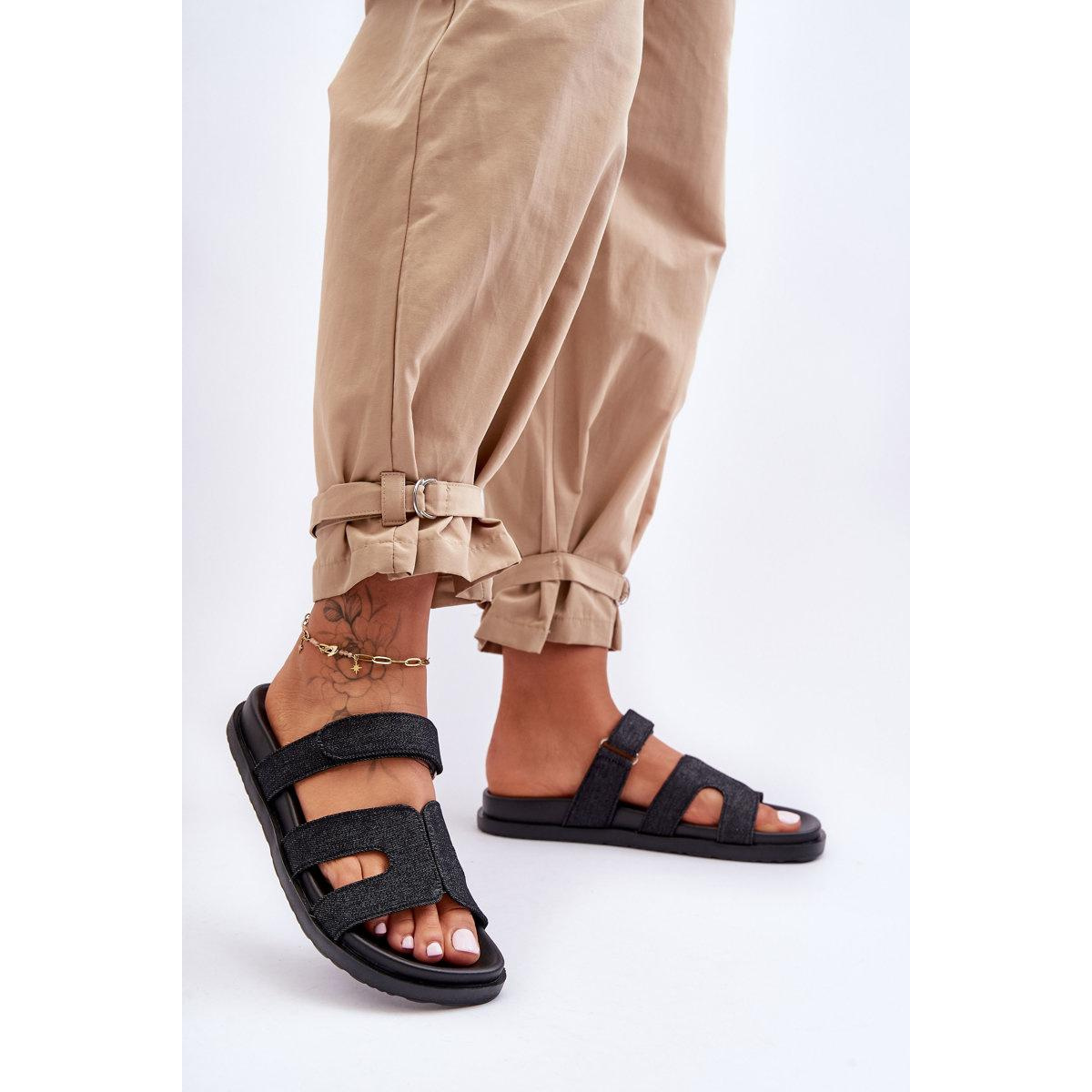 Ženské látky Jose's Black Selcro Flip Flops - Čierna