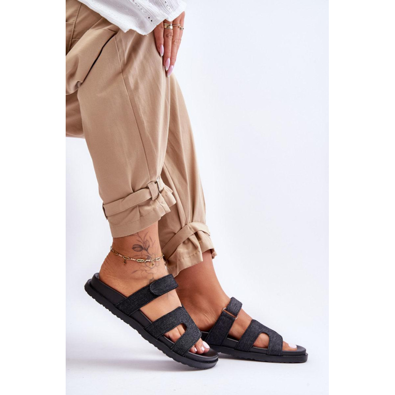 Ženské látky Jose's Black Selcro Flip Flops - Čierna