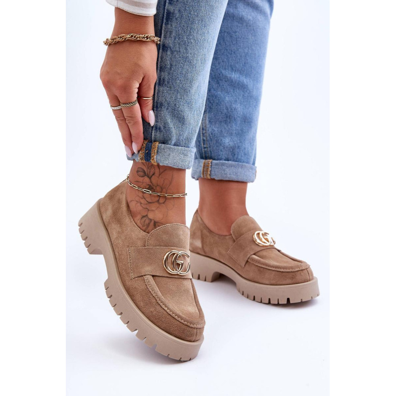 Dámske semišové topánky s dekoráciou Beige Rosefalls - Béžová