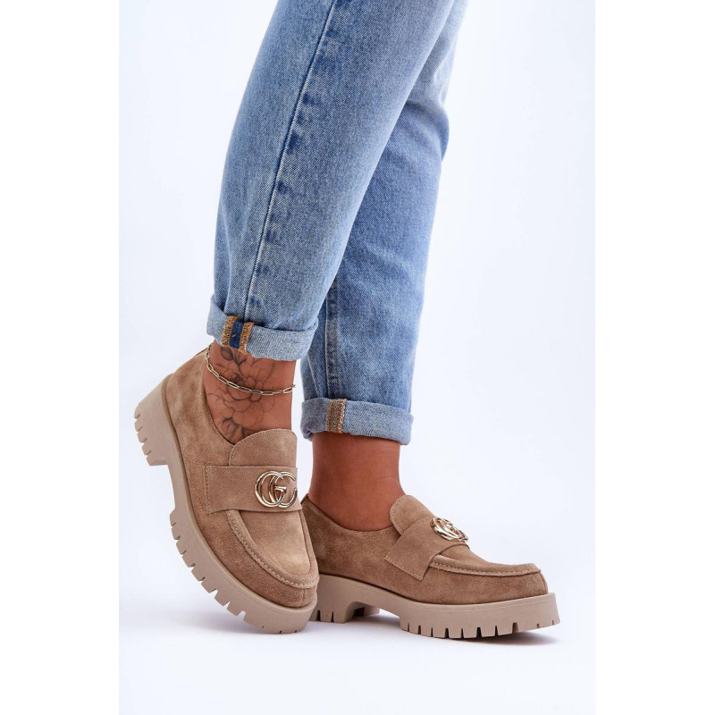 Dámske semišové topánky s dekoráciou Beige Rosefalls - Béžová