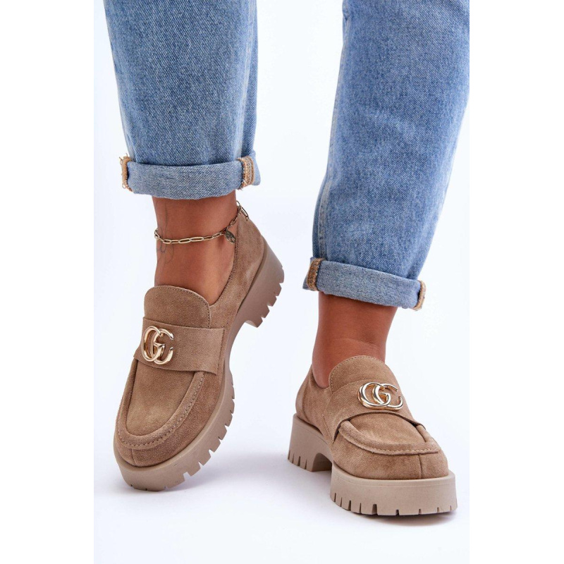 Dámske semišové topánky s dekoráciou Beige Rosefalls - Béžová