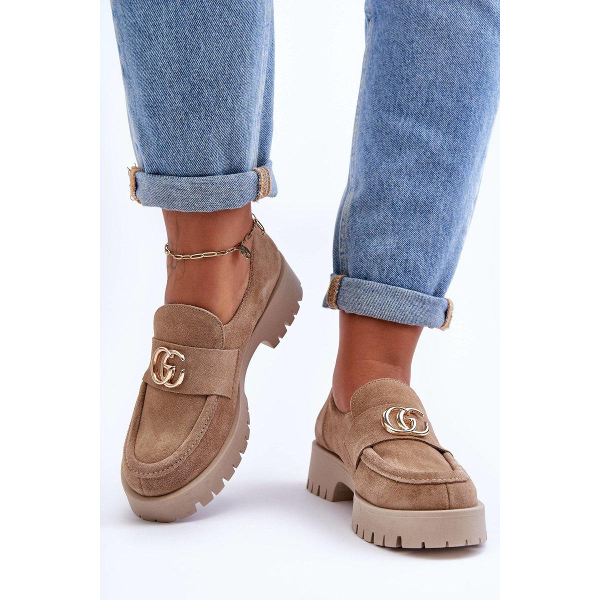 Dámske semišové topánky s dekoráciou Beige Rosefalls - Béžová