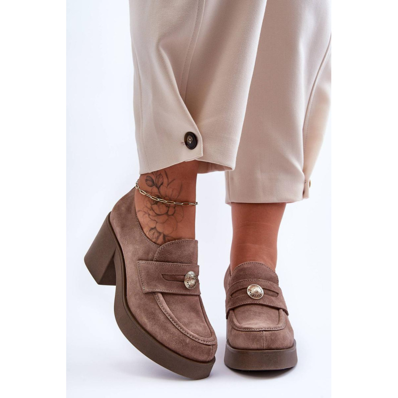 Dámske semišové topánky na Post Beige lemar Dunadia - Béžová