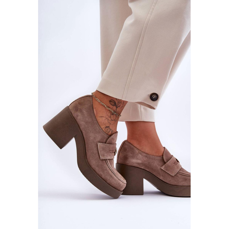 Dámske semišové topánky na Post Beige lemar Dunadia - Béžová