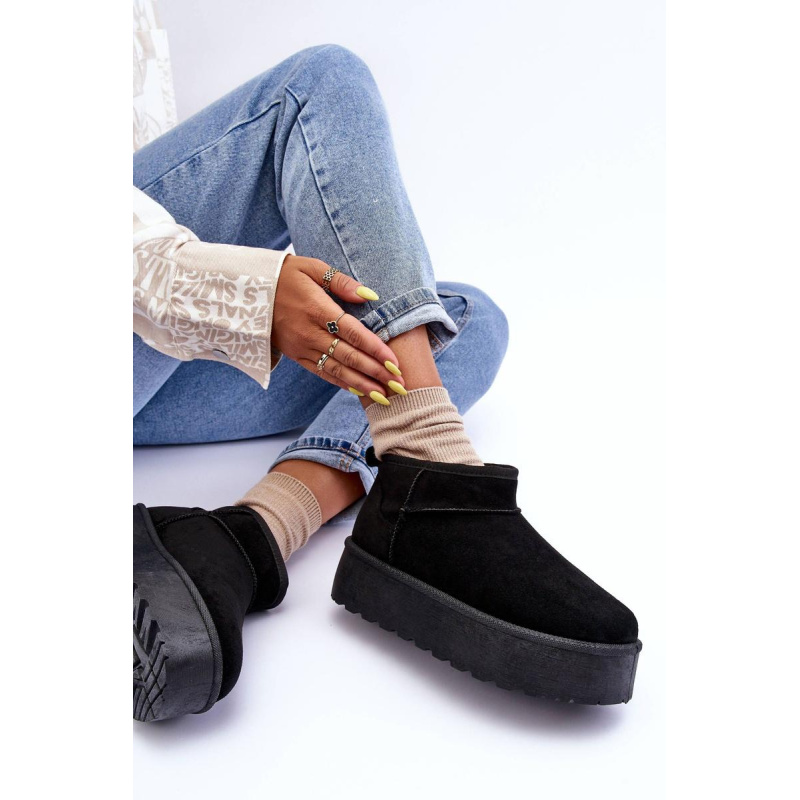 Suede Snow topánky na platforme Black Corcoran - Čierna