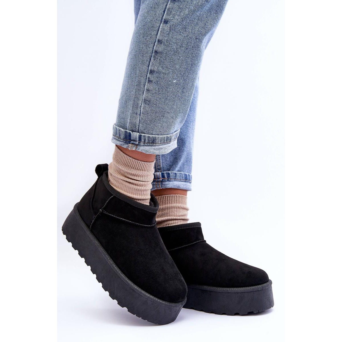 Suede Snow topánky na platforme Black Corcoran - Čierna