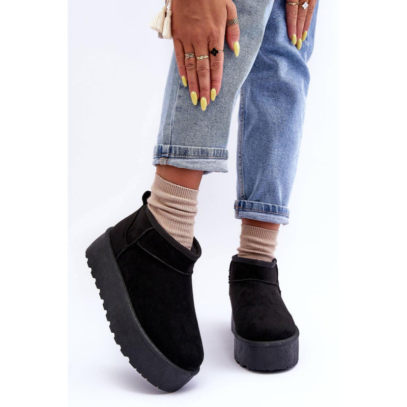 Suede Snow topánky na platforme Black Corcoran - Čierna
