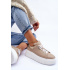 Dámske kožené športové topánky na platforme Beige Lemar 10150 - Béžová