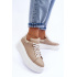 Dámske kožené športové topánky na platforme Beige Lemar 10150 - Béžová