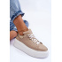 Dámske kožené športové topánky na platforme Beige Lemar 10150 - Béžová