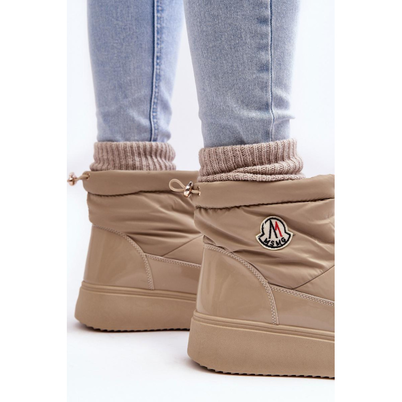 Vkĺzol dámske snehové topánky na platforme Beige Gattea - Béžová