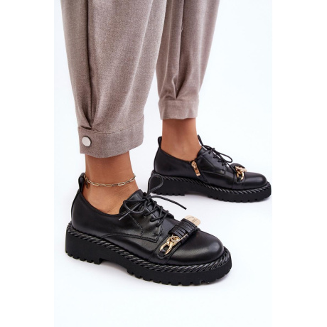 Dámske kožené topánky D&A MR870-80 Čierna - Čierna
