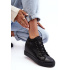 Dámske kožené tenisky na Big Star MM274001 Black Wedge - Čierna