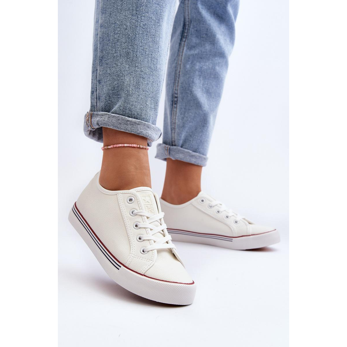 Dámske tenisky z ekokože biele Lirean