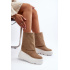 Zazoo 3410 Semišové Dámske Topánky Na Masívnej Platforme Bežové - Béžová