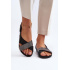 Zazoo 40141 Kožené Sandále Na Suchý Zips Čierne - Čierna