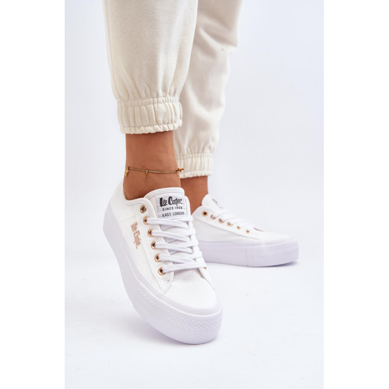 Biele Dámske Tenisky na Platforme Lee Cooper LCW-24-31-2725