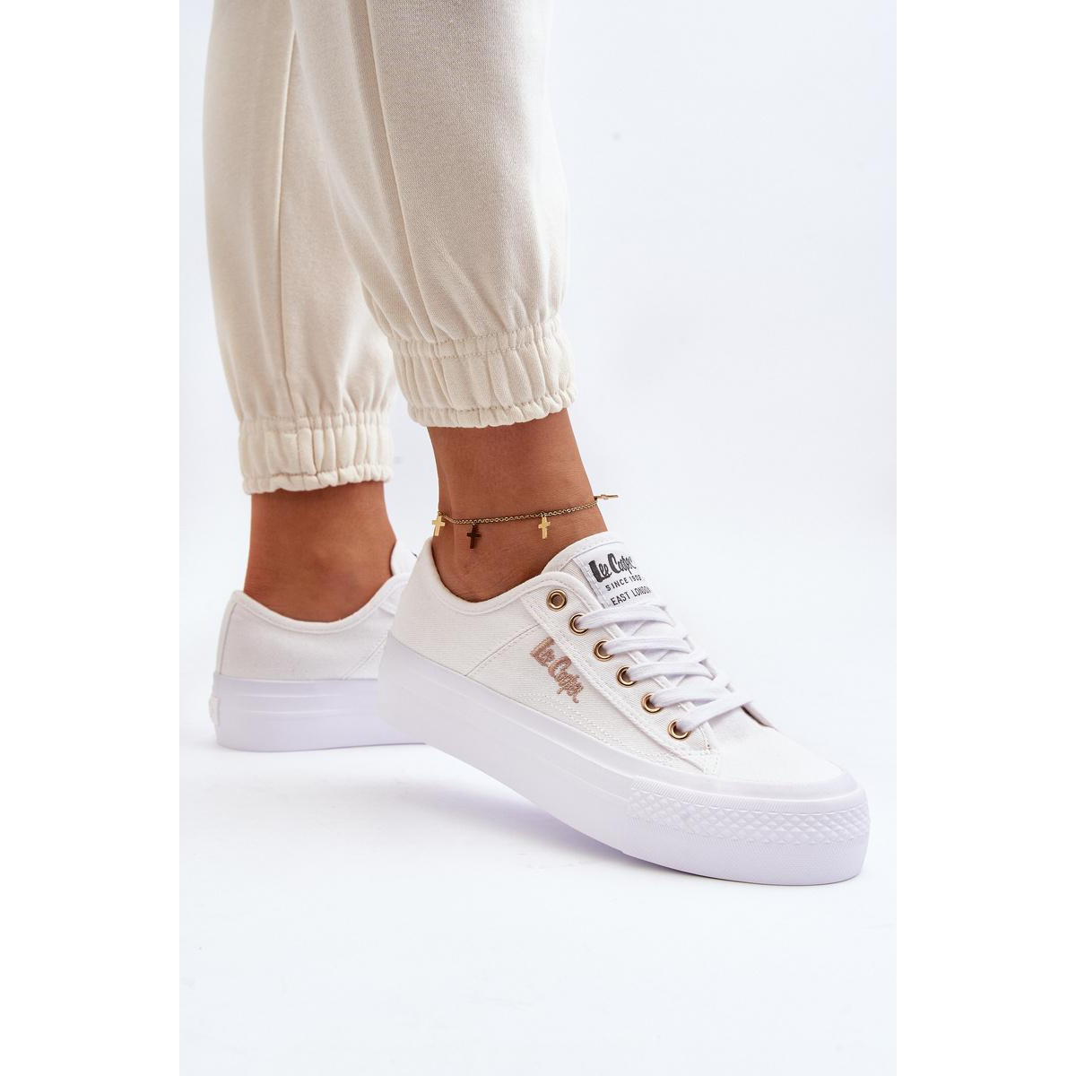 Biele Dámske Tenisky na Platforme Lee Cooper LCW-24-31-2725