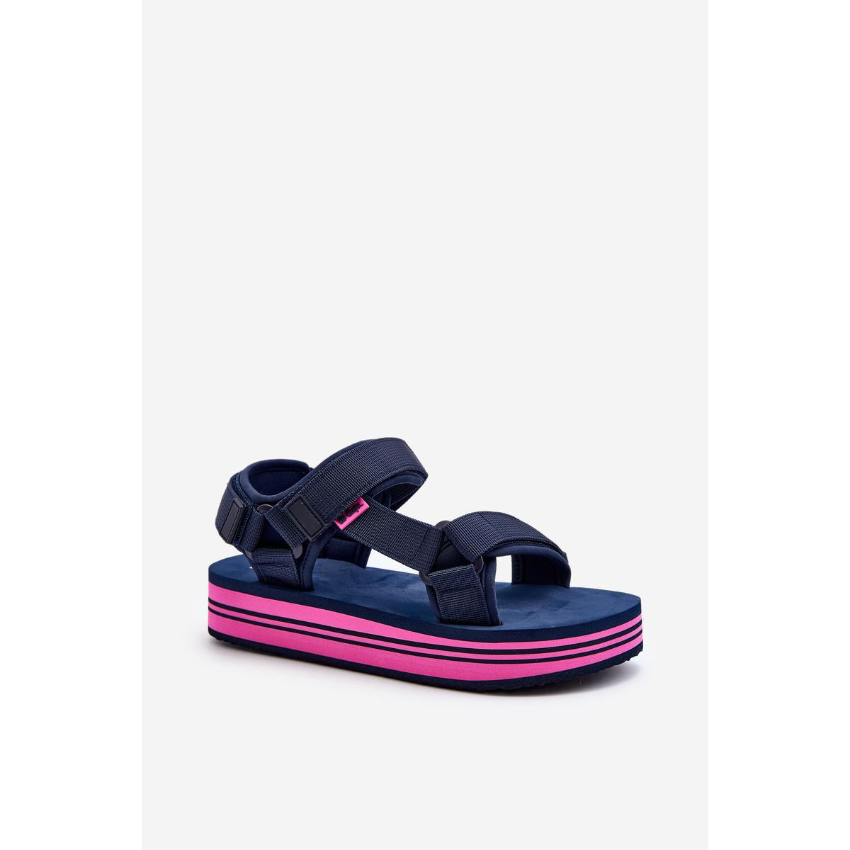 Dámske sandále na platforme Lee Cooper LCW-24-05-2753L Čierne - Modrá