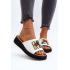 Dámska kožená platforma Flip -flops s dekoráciou béžová monroe - Biela