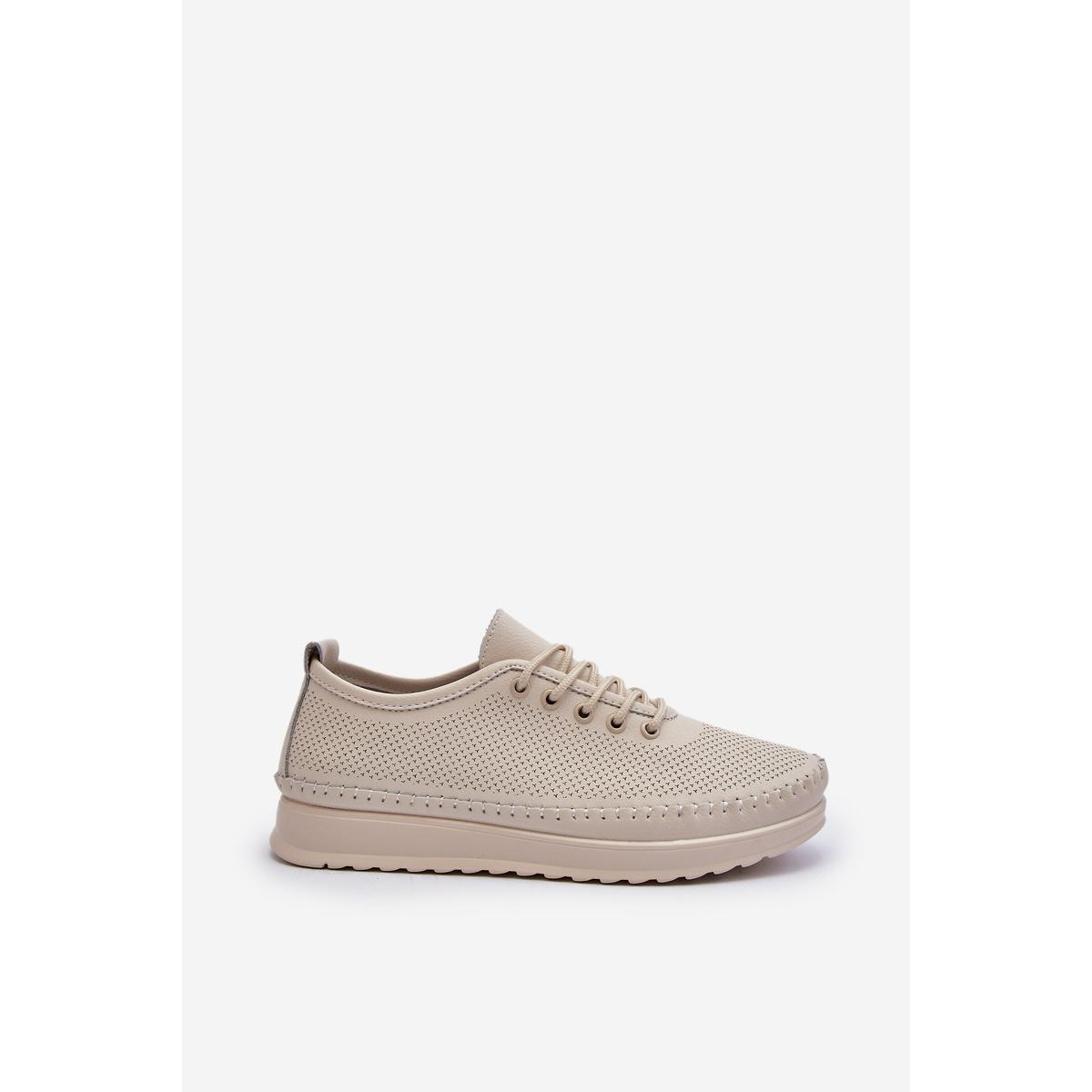Kožené Športové Dámske Tenisky Beige Lalnai - Béžová