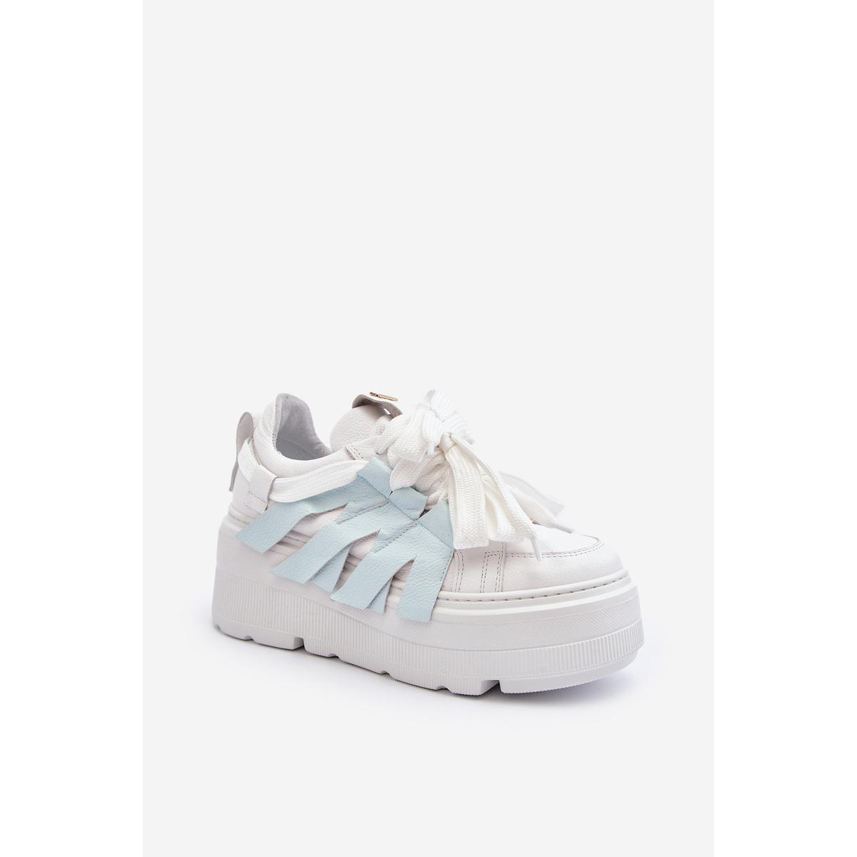 Sneakersy S Hrúbkou Podrážky Na Modrej Platforme Zazoo 2F-7033 - Modrá