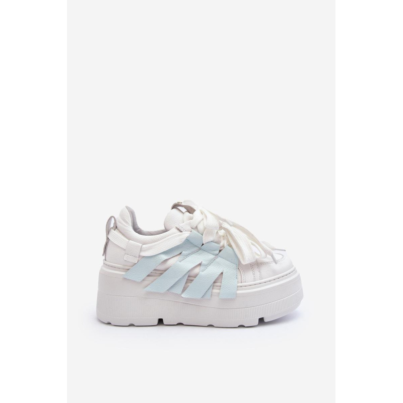 Sneakersy S Hrúbkou Podrážky Na Modrej Platforme Zazoo 2F-7033 - Modrá