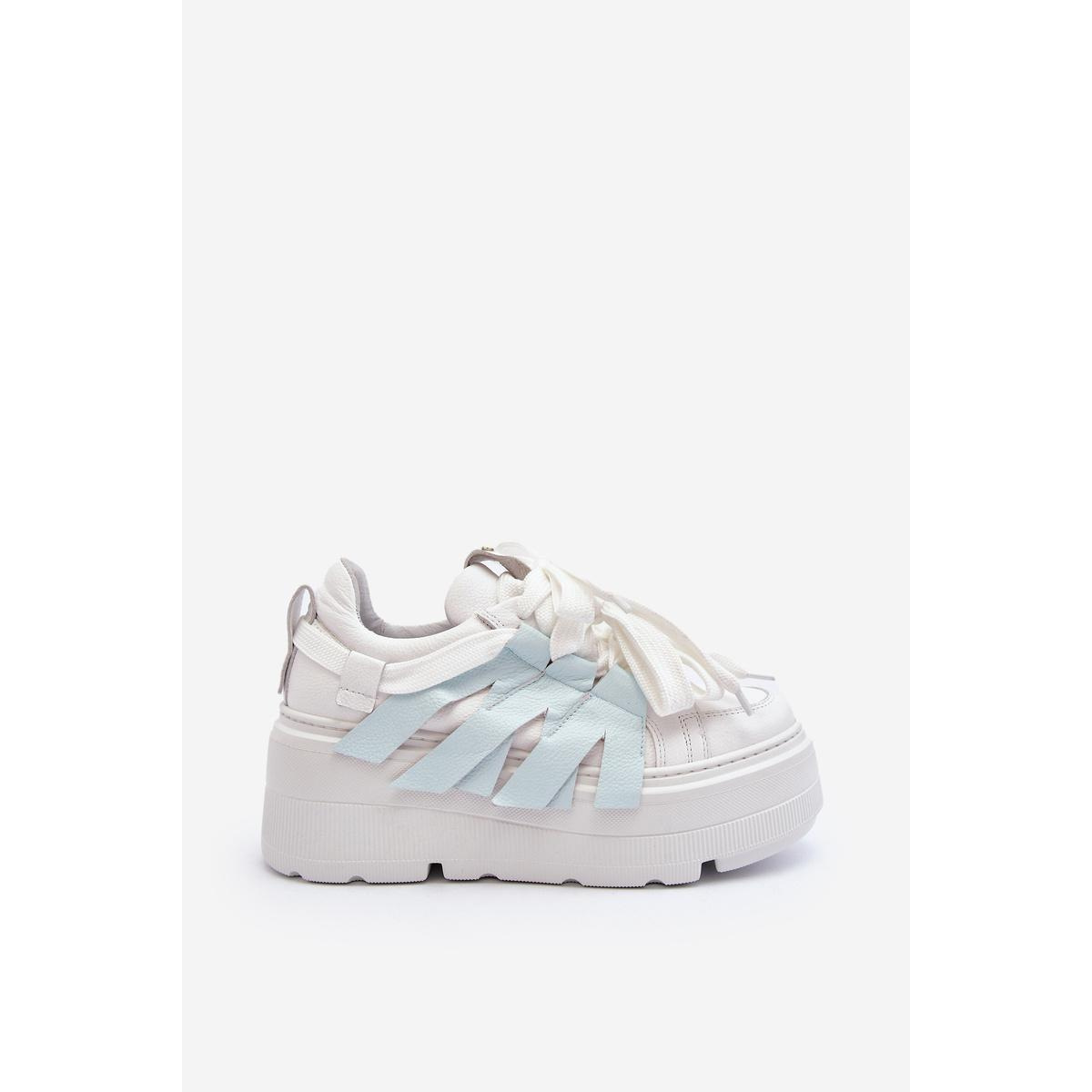 Sneakersy S Hrúbkou Podrážky Na Modrej Platforme Zazoo 2F-7033 - Modrá