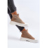 Dámske topánky so slip-on ponožkami hnedé Ilanae