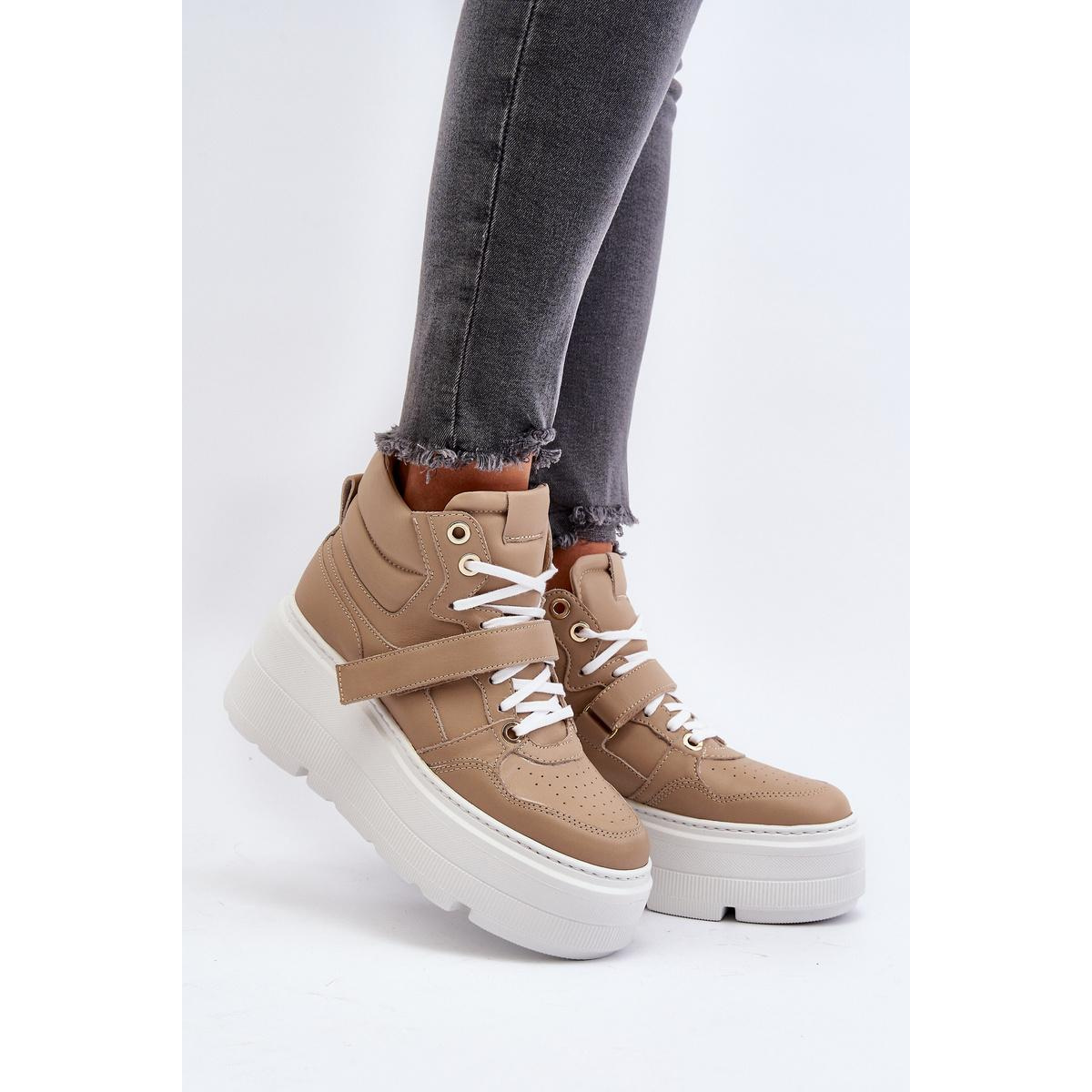 Zazoo 3450 Dámske Kožené Tenisky Beige - Béžová