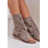 Zazoo 3437 Dámske Semišové Sandále S Návlekom Na Zips Beige - Béžová