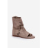 Zazoo 3437 Dámske Semišové Sandále S Návlekom Na Zips Beige - Béžová