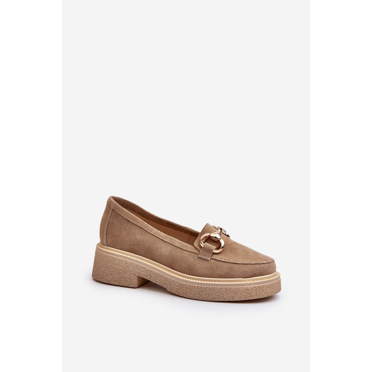 Zazoo 3429 Semišové Dámske Mokasíny S Ozdobou Beige - Béžová