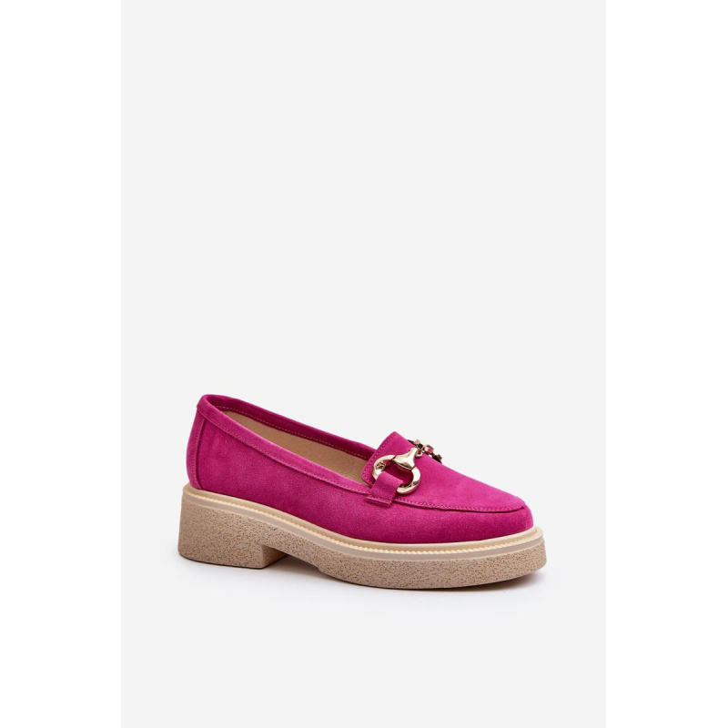 Zazoo 3429 Semišové Dámske Mokasíny S Ozdobou Fuksia - Odtiene ružovej