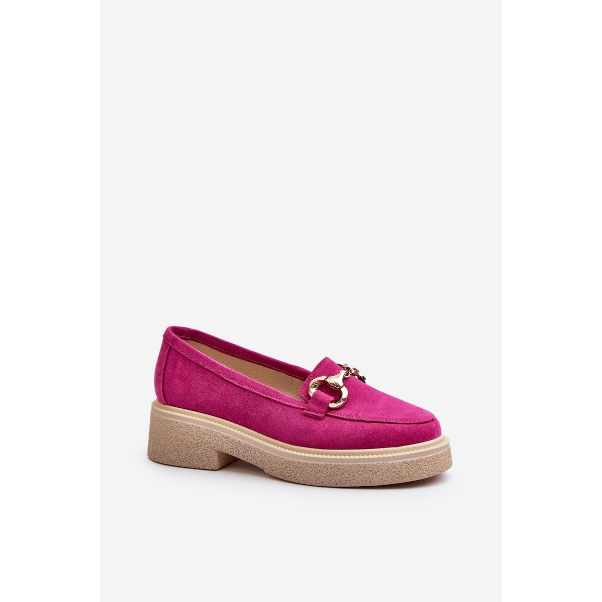 Zazoo 3429 Semišové Dámske Mokasíny S Ozdobou Fuksia - Odtiene ružovej