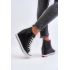 Dámske tenisky na klinu Cross Jeans NN2R4005 Čierne - Čierna