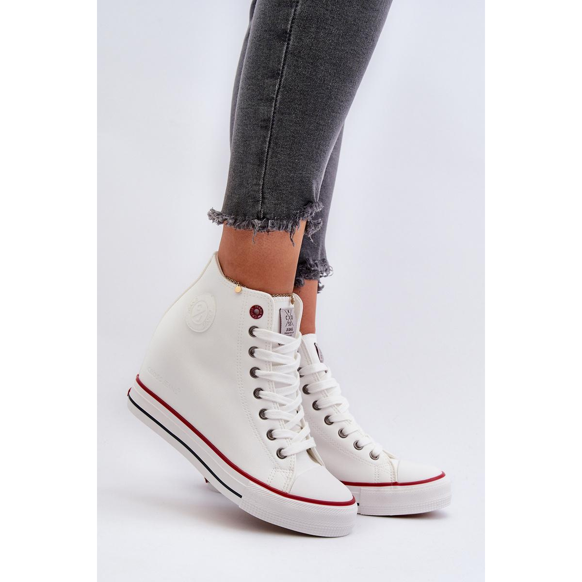 Dámske tenisky na podpätku Cross Jeans NN2R4004 Biele - Biela