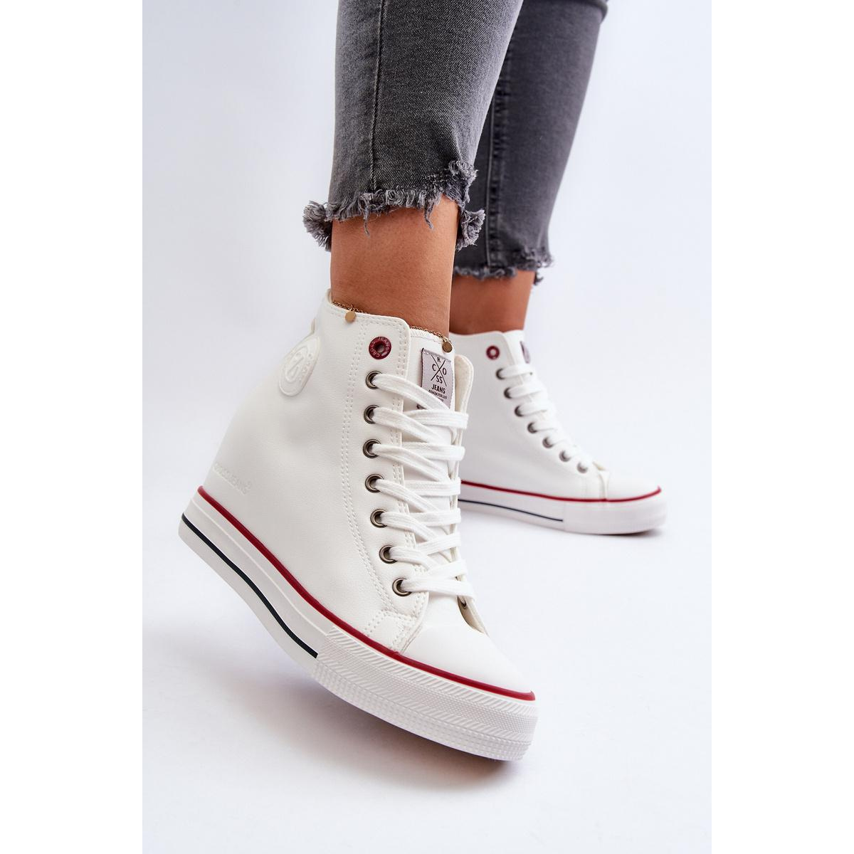 Dámske tenisky na podpätku Cross Jeans NN2R4004 Biele - Biela