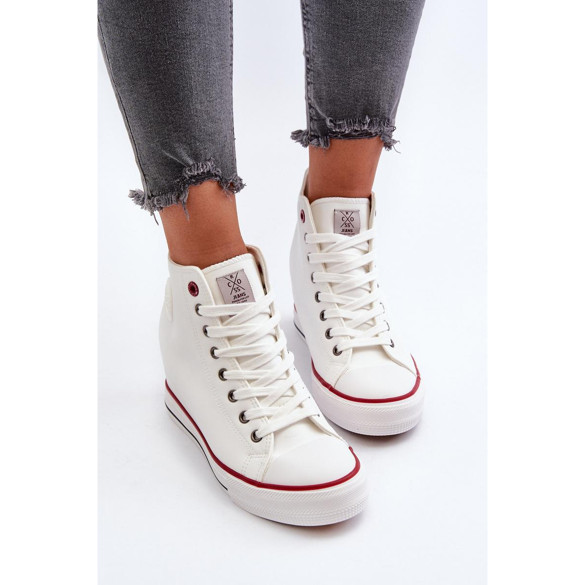 Dámske tenisky na podpätku Cross Jeans NN2R4004 Biele - Biela