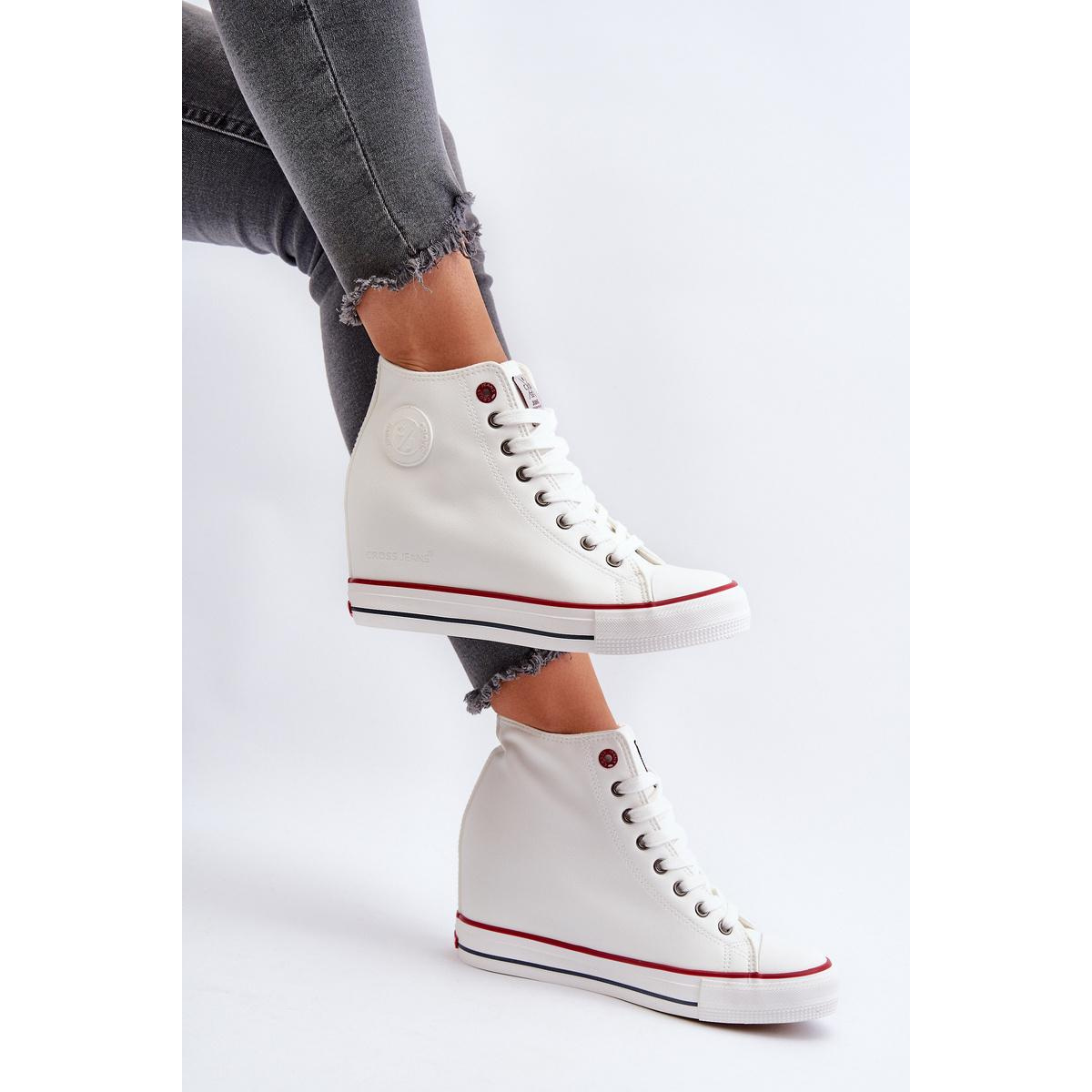 Dámske tenisky na podpätku Cross Jeans NN2R4004 Biele - Biela