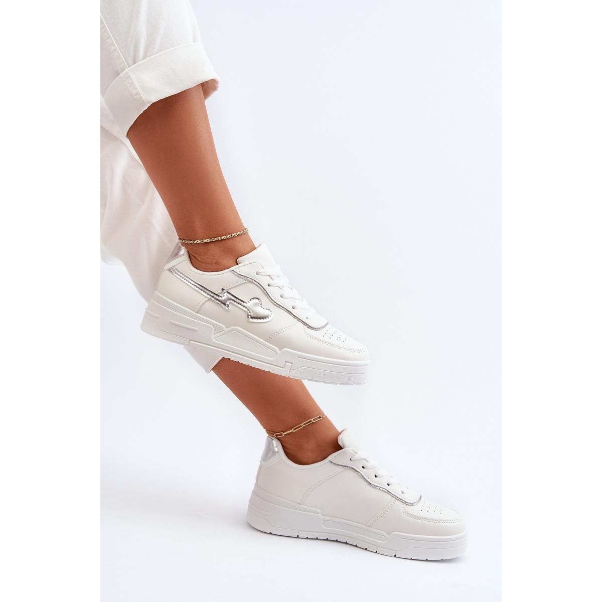 Dámske tenisky na platforme biele Zeparine - Biela