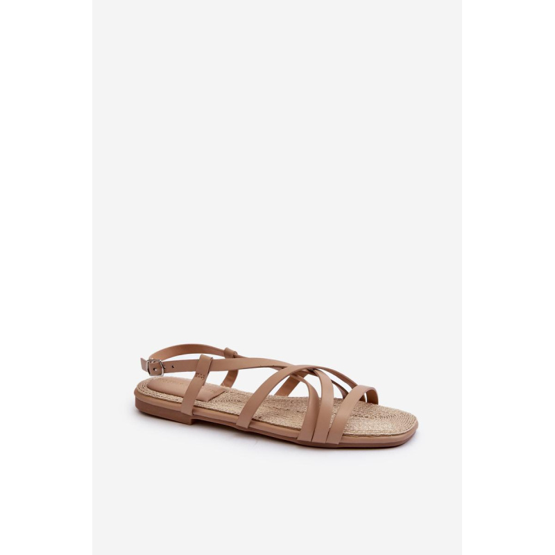 Ploché dámske sandále Big Star NN274012 Beige - Béžová