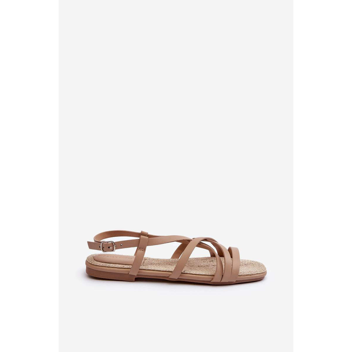 Ploché dámske sandále Big Star NN274012 Beige - Béžová