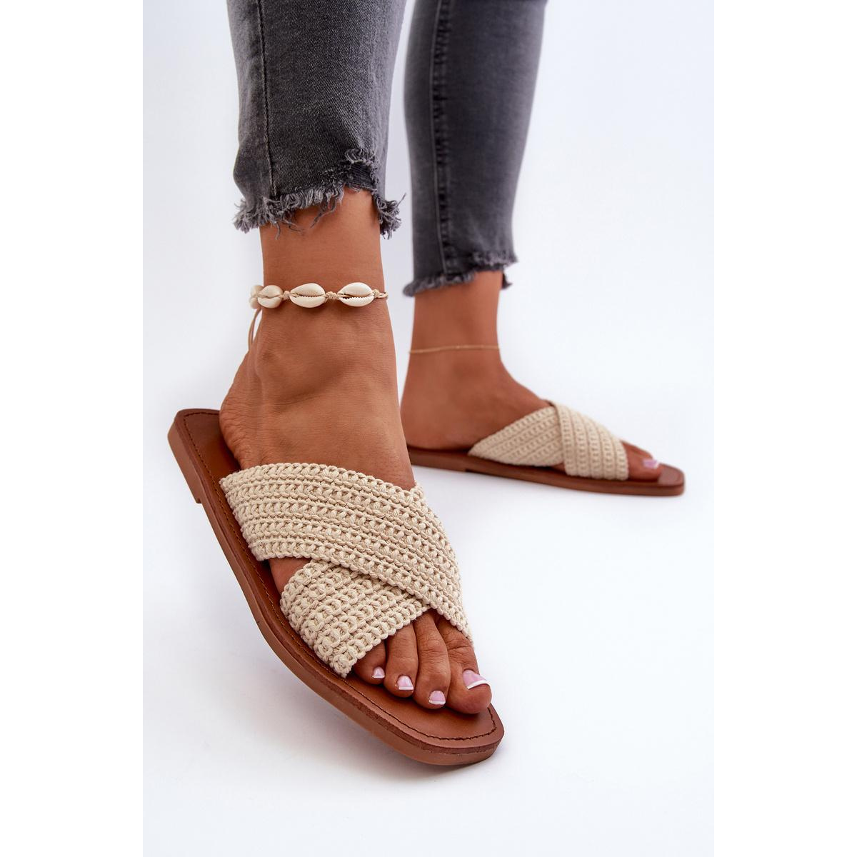 Dámske ploché žabky Big Star NN274078 béžové - Béžová
