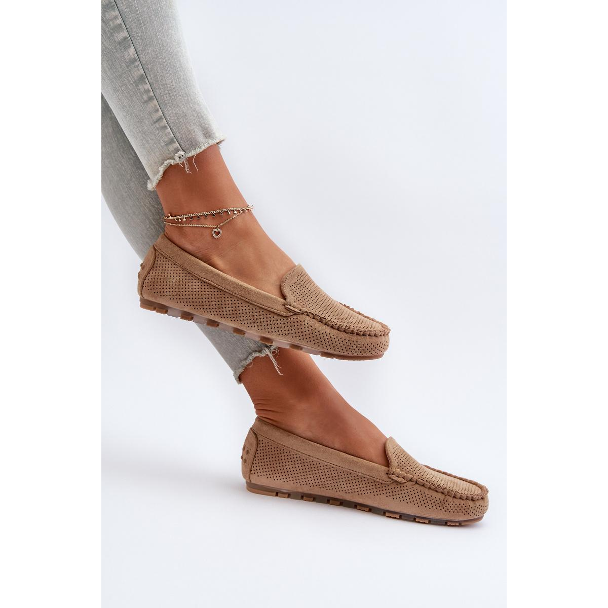 Dámske semišové mokasíny tmavobežové Ranica - Béžová