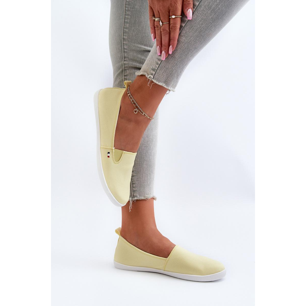 Dámske tenisky slip-on žlté Adrancia - Odtiene žltej a zlatej