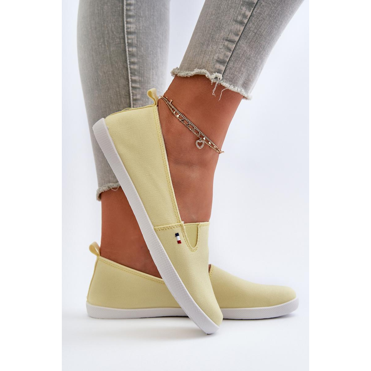 Dámske tenisky slip-on žlté Adrancia - Odtiene žltej a zlatej