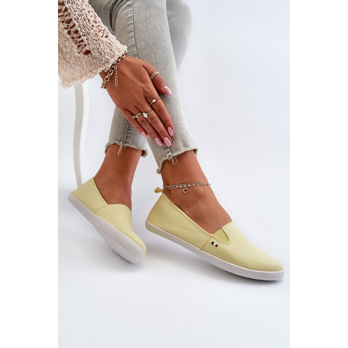 Dámske tenisky slip-on žlté Adrancia - Odtiene žltej a zlatej