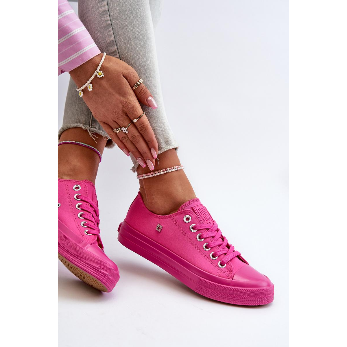 Klasické dámske tenisky Big Star NN274290 Fuksia - Odtiene ružovej